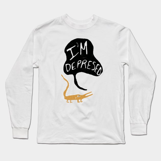 Depressed monster Long Sleeve T-Shirt by flywithsparrows